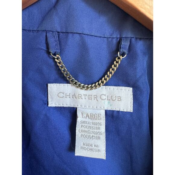 Charter Club Blue and Gold Button Jacket Size L - Picture 2 of 8